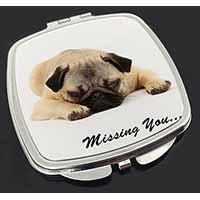 Pug Dog " Missing You " Sentiment Make-Up Compact Mirror