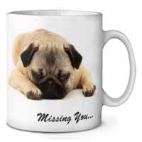 Pug Dog " Missing You " Sentiment Ceramic 10oz Coffee Mug/Tea Cup