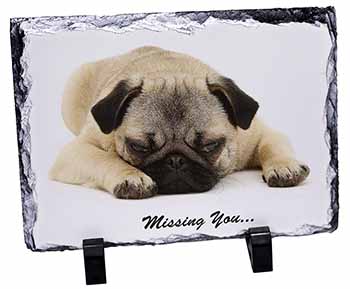 Pug Dog " Missing You " Sentiment, Stunning Photo Slate