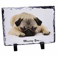 Pug Dog " Missing You " Sentiment, Stunning Photo Slate