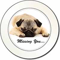 Pug Dog " Missing You " Sentiment Car or Van Permit Holder/Tax Disc Holder