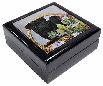 Black Pug Dog Keepsake/Jewellery Box