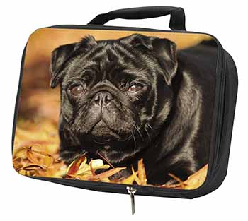 Black Pug Dog Black Insulated School Lunch Box/Picnic Bag