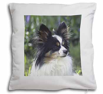 Papillon Dog Soft White Velvet Feel Scatter Cushion