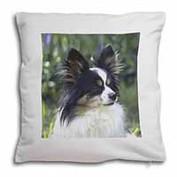 Papillon Dog Soft White Velvet Feel Scatter Cushion