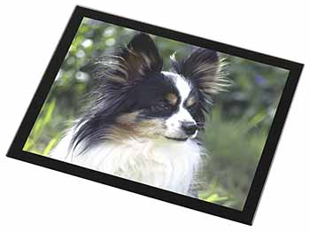 Papillon Dog Black Rim High Quality Glass Placemat