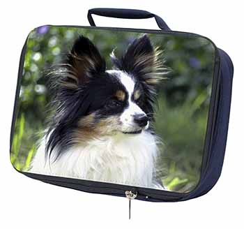 Papillon Dog Navy Insulated School Lunch Box/Picnic Bag