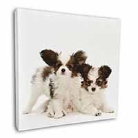 Papillon Dogs Square Canvas 12"x12" Wall Art Picture Print