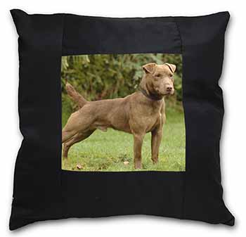 Patterdale Terrier Dog Black Satin Feel Scatter Cushion