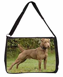 Patterdale Terrier Dog Large Black Laptop Shoulder Bag School/College