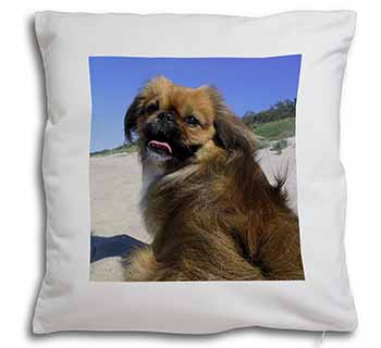 Pekingese Dog Soft White Velvet Feel Scatter Cushion