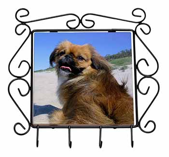 Pekingese Dog Wrought Iron Key Holder Hooks