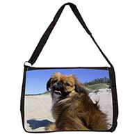 Pekingese Dog Large Black Laptop Shoulder Bag School/College