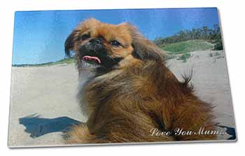 Large Glass Cutting Chopping Board Pekingese Dog 