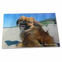 Large Glass Cutting Chopping Board Pekingese Dog 