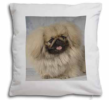 Pekingese Dog Soft White Velvet Feel Scatter Cushion