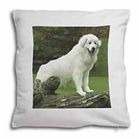 Pyrenean Mountain Dog Soft White Velvet Feel Scatter Cushion