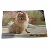 Large Glass Cutting Chopping Board Pomeranian Dog 