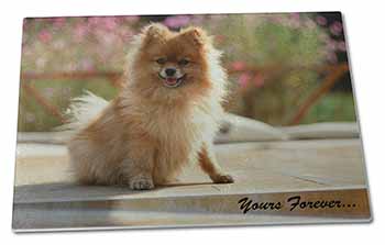 Large Glass Cutting Chopping Board Pomeranian Dog 