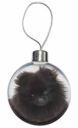Black Pomeranian Dog Christmas Bauble