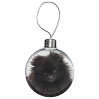 Black Pomeranian Dog Christmas Bauble