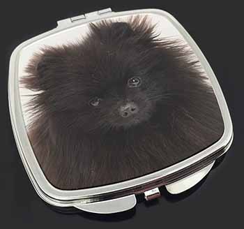 Black Pomeranian Dog Make-Up Compact Mirror