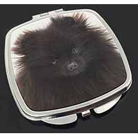 Black Pomeranian Dog Make-Up Compact Mirror