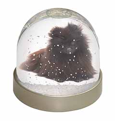 Black Pomeranian Dog Snow Globe Photo Waterball
