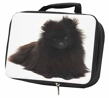 Black Pomeranian Dog Black Insulated School Lunch Box/Picnic Bag