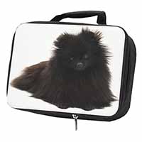 Black Pomeranian Dog Black Insulated School Lunch Box/Picnic Bag