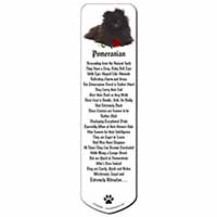 Pomeranian Dog with Red Rose Bookmark, Book mark, Printed full colour
