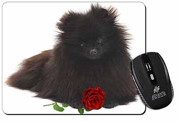 Pomeranian Dog with Red Rose Computer Mouse Mat