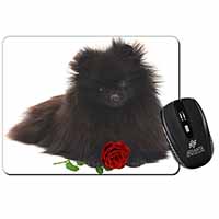 Pomeranian Dog with Red Rose Computer Mouse Mat