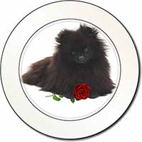 Pomeranian Dog with Red Rose Car or Van Permit Holder/Tax Disc Holder