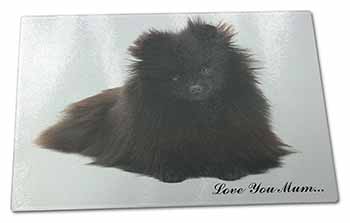 Large Glass Cutting Chopping Board Pomeranian Dog 