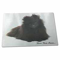 Large Glass Cutting Chopping Board Pomeranian Dog 