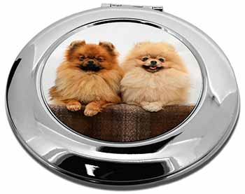 Pomeranian Dogs Make-Up Round Compact Mirror