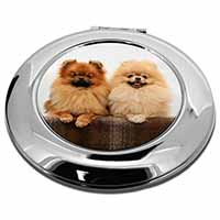 Pomeranian Dogs Make-Up Round Compact Mirror