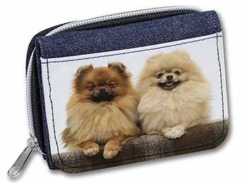 Pomeranian Dogs Unisex Denim Purse Wallet