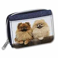 Pomeranian Dogs Unisex Denim Purse Wallet