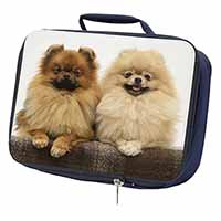 Pomeranian Dogs Navy Insulated School Lunch Box/Picnic Bag