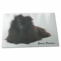 Large Glass Cutting Chopping Board Pomeranian Dog 