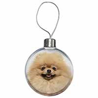 Cream Pomeranian Dog Christmas Bauble