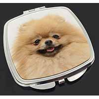 Cream Pomeranian Dog Make-Up Compact Mirror