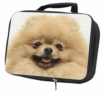 Cream Pomeranian Dog Black Insulated School Lunch Box/Picnic Bag