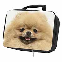 Cream Pomeranian Dog Black Insulated School Lunch Box/Picnic Bag