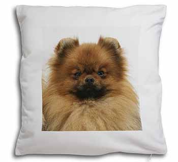 Pomeranian Dog Soft White Velvet Feel Scatter Cushion