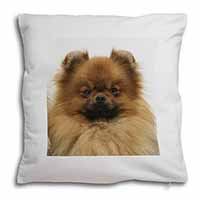 Pomeranian Dog Soft White Velvet Feel Scatter Cushion
