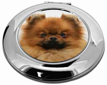 Pomeranian Dog Make-Up Round Compact Mirror