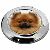 Pomeranian Dog Make-Up Round Compact Mirror